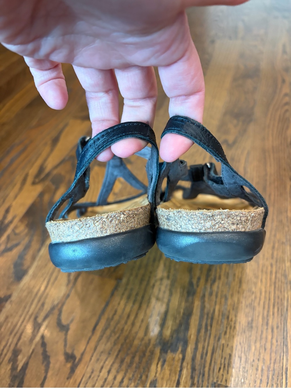 NAOT Dorith Black Raven Strappy Leather Sandals - Picture 8 of 8